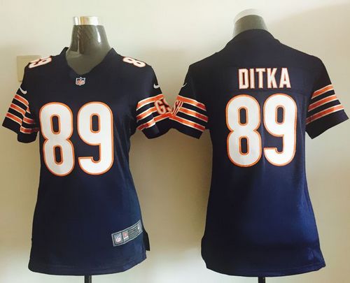 Nike Bears #89 Mike Ditka Navy Blue Team Color Women's Stitched NFL Elite Jersey